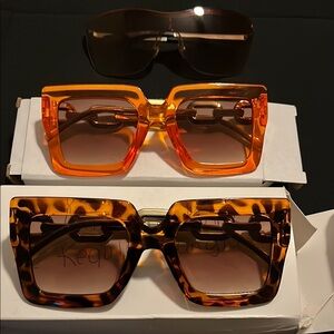 Stylish Orange and Tortoise Sunglasses